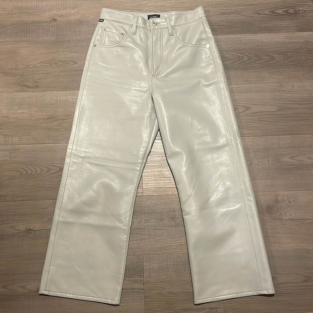 Citizens of Humanity Grey Leather Pants